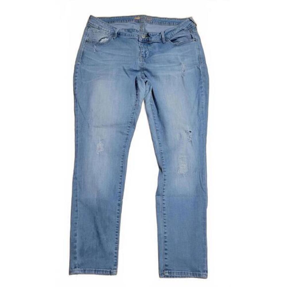 Old Navy The Rockstar Skinny Jeans Womens 18 Regular Light Wash Blue Distressed